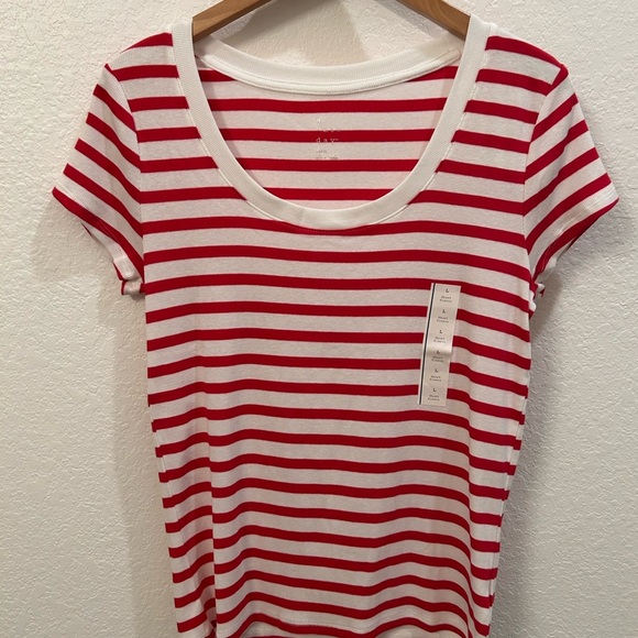 a new day Red and White Striped Short Sleeve Tee - Picture 1 of 5